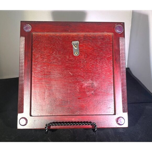 Vintage Style Rooster Wall Plaque Or Trivet  8" Ceramic & Wood - Picture 3 of 3